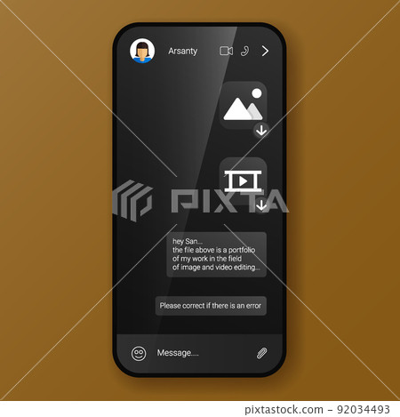 dark mode black theme user interface chatting messenger dark mode black theme user interface chatting messenger 92034493