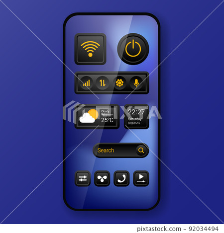 dark mode widget user interface realistic smartphone dark mode widget user interface realistic smartphone 92034494