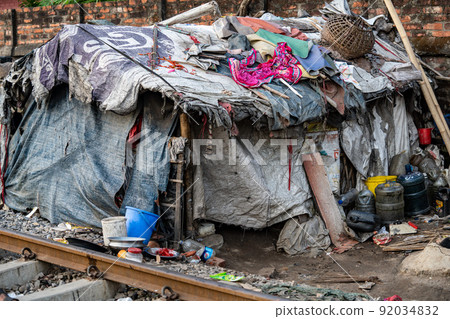 Bangladesh slum area 92034832
