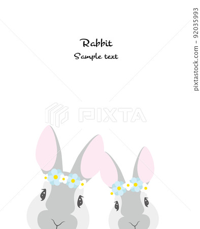 Cute rabbit parent and child background illustration material vector white background Cute rabbit parent and child background illustration material vector white background 92035993