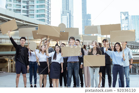 Protestors shouting out for human rights 92036110