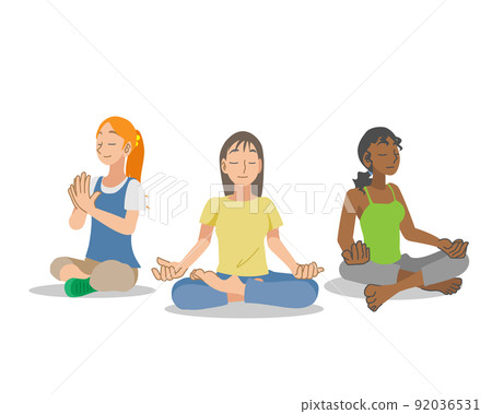 Multi-ethnic women with mindfulness Multi-ethnic women with mindfulness 92036531
