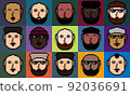 Set of icons with the image of people 92036691