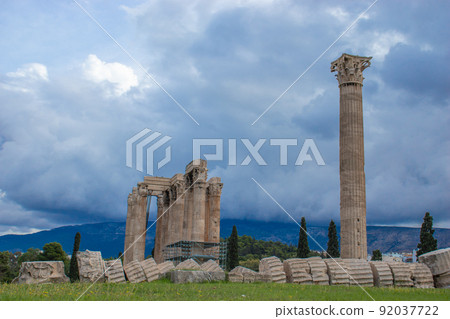 The Temple of Olympian Zeus at the center of the Greek capital Athens dedicated to Olympian Zeus The Temple of Olympian Zeus at the center of the Greek capital Athens dedicated to Olympian Zeus 92037722