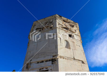Tower of the Winds roman agora buildings in Athens, Greece on a suuny day 92037840