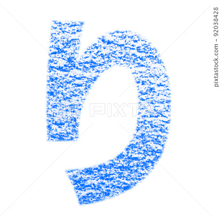 Hiragana "Ri" drawn with crayon Blue background with white pass Other colors / list Ali Hiragana "Ri" drawn with crayon Blue background with white pass Other colors / list Ali 92038428