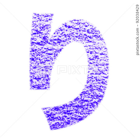 Hiragana "Ri" drawn with crayon Blue-purple background with white pass Other colors / list Ali 92038429