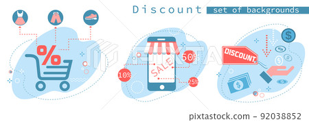 A set of backgrounds for a discount sale, special offer, discount center 92038852