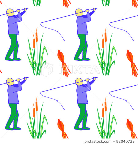vector seamless pattern on the topic of fishing 92040722