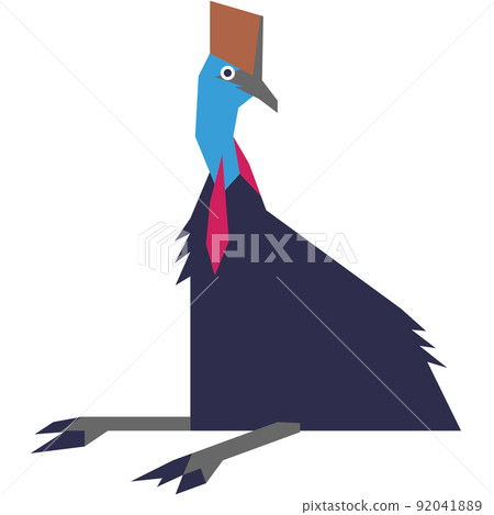 Colorful minimalistic illustration of a species of bird. Colorful minimalistic illustration of a species of bird. 92041889