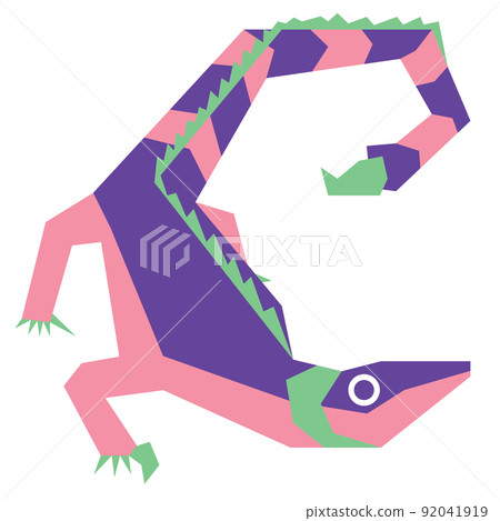 PrintColorful minimalistic illustration of an extinct prehistoric animal. PrintColorful minimalistic illustration of an extinct prehistoric animal. 92041919