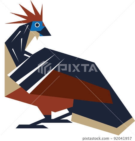 Colorful minimalistic illustration of a species of bird. Colorful minimalistic illustration of a species of bird. 92041957
