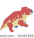 Colorful minimalistic illustration of an extinct prehistoric animal. 92041998