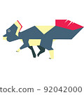 Colorful minimalistic illustration of an extinct prehistoric animal. 92042000