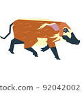 Colorful minimalistic illustration of an extinct prehistoric animal. 92042002