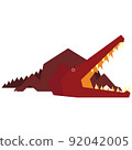 Colorful minimalistic illustration of an extinct prehistoric animal. 92042005