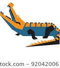 Colorful minimalistic illustration of an extinct prehistoric animal. 92042006