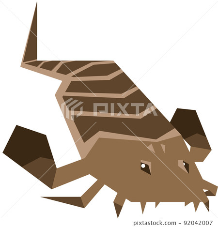 Colorful minimalistic illustration of an extinct prehistoric animal. 92042007