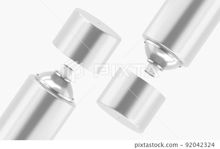 Black spray paint metal cans isolated on white Stock Photo by