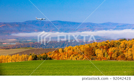 [Asahikawa City, Hokkaido] View from the actual hills Autumn hills October Sunny 92042428