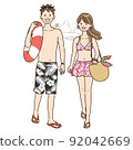 Couple sea bathing swimwear 92042669