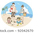 Family sea bathing tropical country 92042670