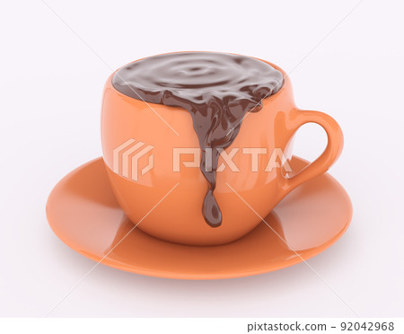 Cup of hot chocolate 3d rendering 92042968