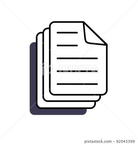A text document is an element of the old pc windows 90s interface. In retro vaporwave style. Vector illustration 92043399