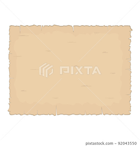 Parchment old paper sheet vector illustration isolated on white background. 92043550