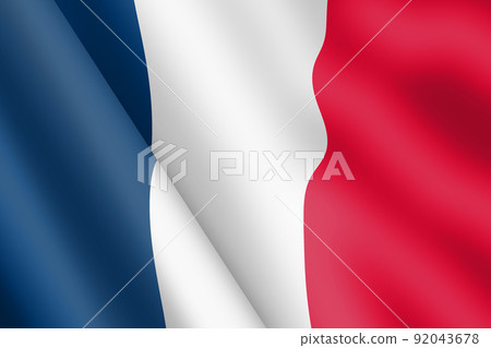 France tricolor waving flag illustration wind ripple 92043678