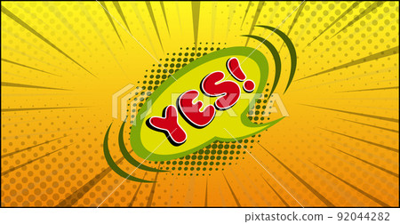 Comic lettering YES on white background - Vector 92044282