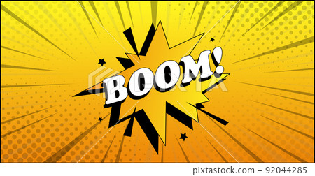 Comic lettering BOOM on white background - Vector 92044285