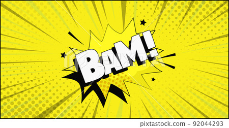 Comic lettering BAM on white background - Vector 92044293