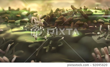 3D Microbiology illustrationof the Mechanisms of fibrosis 3D Microbiology illustrationof the Mechanisms of fibrosis 92045820