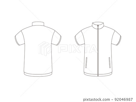 Jumper short sleeves (with pockets) Template front and back white 92046987
