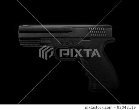 gun metal on a black shadow background 92048119