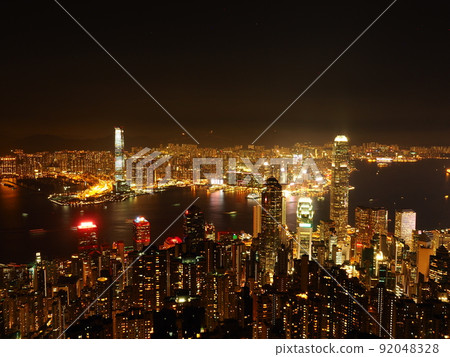 Hong Kong night view of the world's three major night views Hong Kong night view of the world's three major night views 92048328