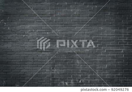 Black brick wall background. Dark brickwork. Copy space. Black brick wall background. Dark brickwork. Copy space. 92049276