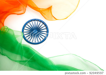 Indian Independence Day concept background with Ashoka wheel. Indian Independence Day concept background with Ashoka wheel. 92049597