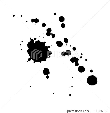 Ink splash collection. Black paint vector splatter. Spray drop texture. Circle watercolor grunge spatter 92049782