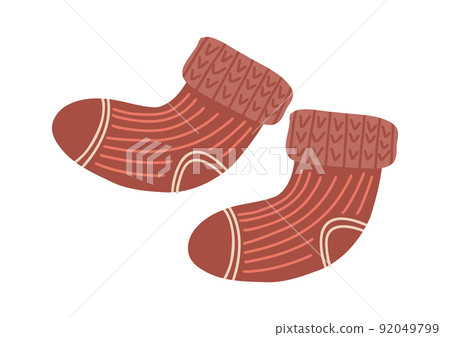 Winter cute clothes socks. Accessory item.Vector illustration 92049799