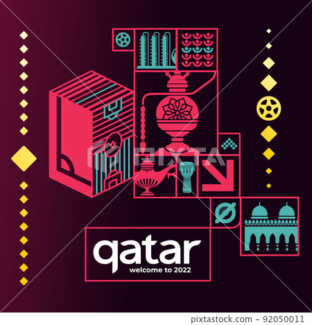 World of Qatar pattern with modern and traditional elements World of Qatar pattern with modern and traditional elements 92050011