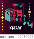 World of Qatar pattern with modern and traditional elements 92050022