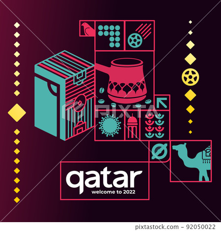 World of Qatar pattern with modern and traditional elements World of Qatar pattern with modern and traditional elements 92050022