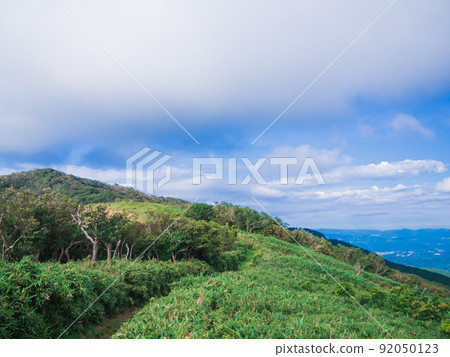 Summer Izusan ridgeline sidewalk scenery Summer Izusan ridgeline sidewalk scenery 92050123