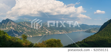 Landscape of Iseo lake and alps around 92050131