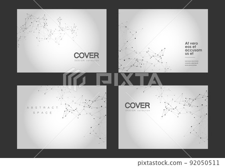 Abstract molecules brochure design. Vector cover template. Connect dots and lines. Text frame surface. Vector front page font design Abstract molecules brochure design. Vector cover template. Connect dots and lines. Text frame surface. Vector front page font design 92050511