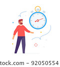 A man stands next to the clock, time, productivity 92050554