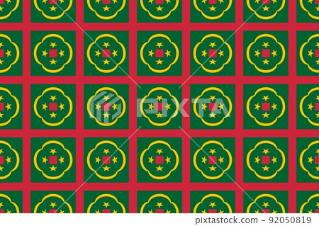 Geometric pattern in the colors of the national flag of Mauritania. The colors of Mauritania. 92050819