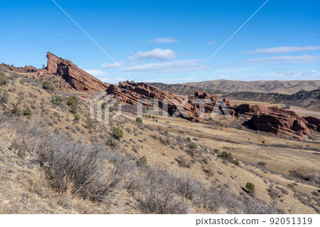 從科羅拉多山頂看紅岩火花 92051319